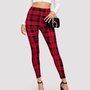Buffalo Red Plaid Skinny Leggings